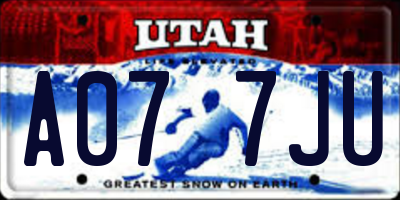 UT license plate A077JU