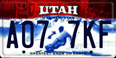 UT license plate A077KF