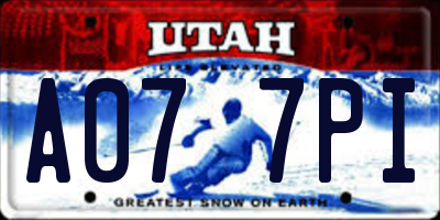 UT license plate A077PI