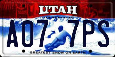 UT license plate A077PS