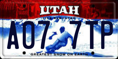 UT license plate A077TP