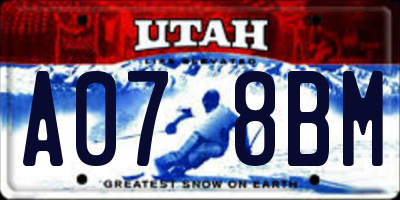 UT license plate A078BM
