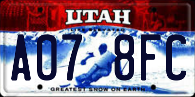 UT license plate A078FC