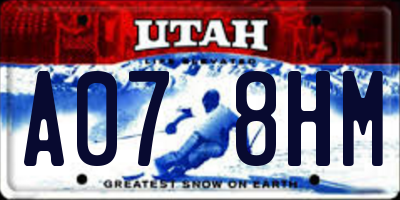 UT license plate A078HM