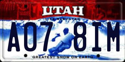 UT license plate A078IM