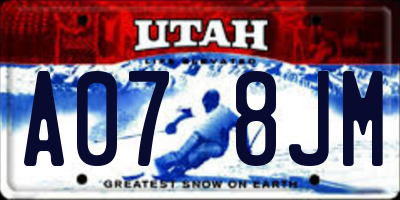 UT license plate A078JM