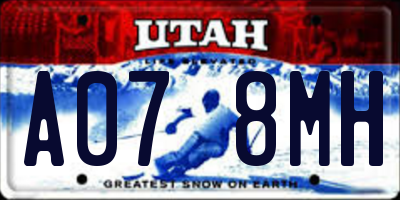 UT license plate A078MH