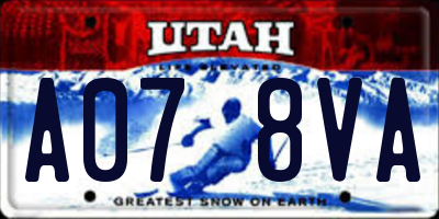 UT license plate A078VA