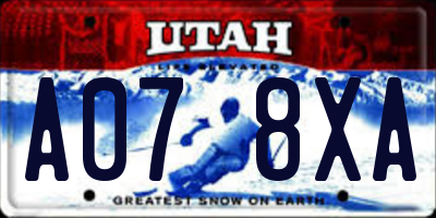 UT license plate A078XA
