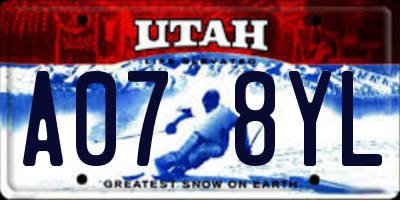 UT license plate A078YL