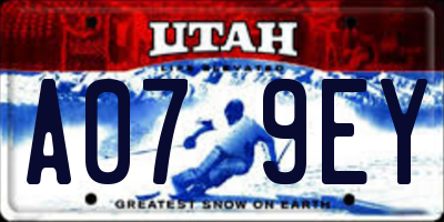 UT license plate A079EY