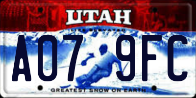 UT license plate A079FC