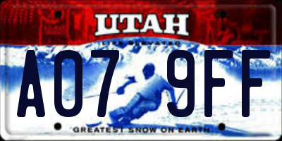 UT license plate A079FF