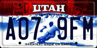 UT license plate A079FM