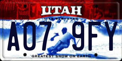 UT license plate A079FY