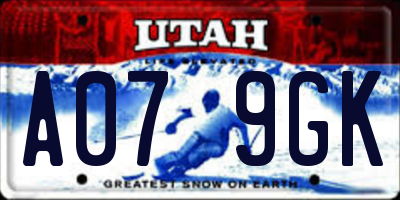 UT license plate A079GK