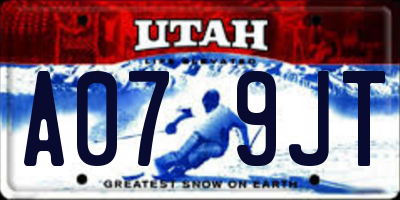 UT license plate A079JT