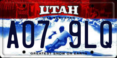 UT license plate A079LQ