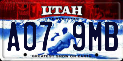 UT license plate A079MB
