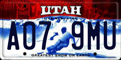 UT license plate A079MU