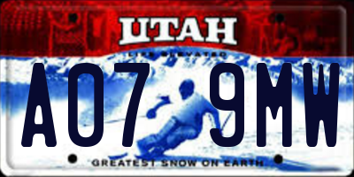 UT license plate A079MW