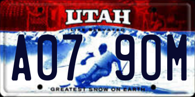 UT license plate A079OM