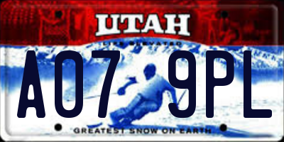 UT license plate A079PL