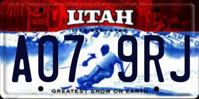 UT license plate A079RJ