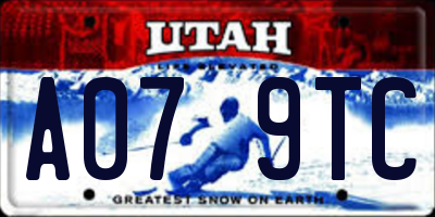 UT license plate A079TC