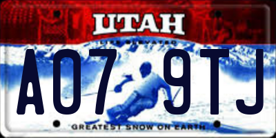 UT license plate A079TJ