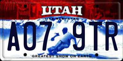 UT license plate A079TR