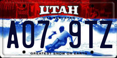 UT license plate A079TZ