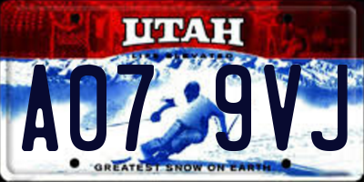 UT license plate A079VJ