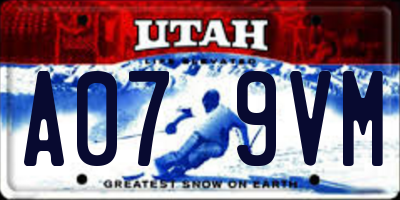UT license plate A079VM