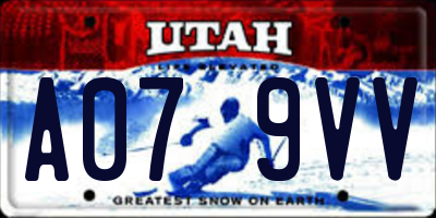 UT license plate A079VV