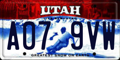 UT license plate A079VW