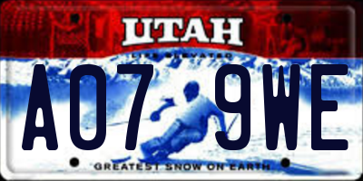 UT license plate A079WE