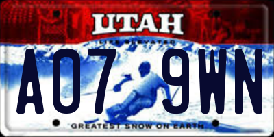 UT license plate A079WN