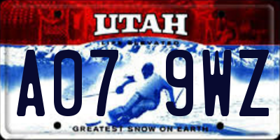 UT license plate A079WZ