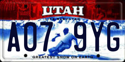 UT license plate A079YG