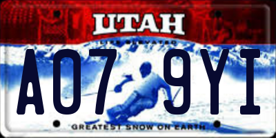 UT license plate A079YI