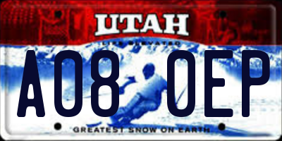 UT license plate A080EP