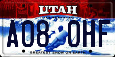 UT license plate A080HF