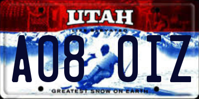 UT license plate A080IZ