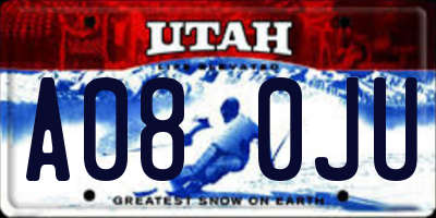 UT license plate A080JU