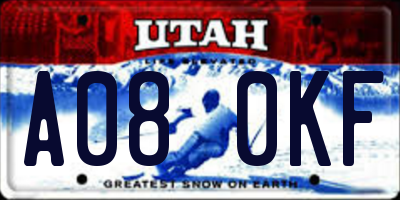 UT license plate A080KF