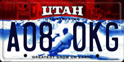 UT license plate A080KG