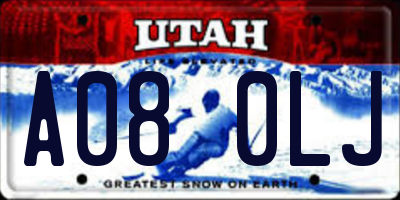 UT license plate A080LJ