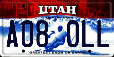 UT license plate A080LL