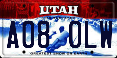 UT license plate A080LW